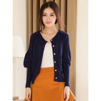 绒运利达新款麻花羊绒衫开衫女圆领短款加厚外套打底衫BF1112/0040