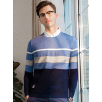 恒源祥男士针织衫2020春秋季新款假两件针织衫内搭打底衫青年韩版修身毛衣