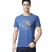 恒源祥男士短袖t恤夏款男装圆领印花中青年半袖衣服男