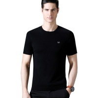 恒源祥男士T恤春款短袖羊毛衫纯色半袖T恤纯色针织