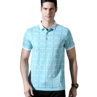 恒源祥男士短袖t恤夏季商务休闲格子条纹中青年翻领男装polo衫
