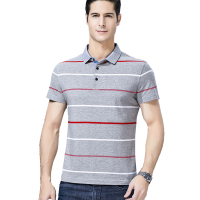 恒源祥男士短袖t恤夏款青中年条纹T恤商务纯棉Polo衫上衣男装