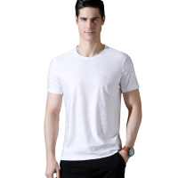 恒源祥短袖T恤男桑蚕丝夏季中青年圆领纯色打底衫半袖体恤