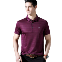 恒源祥男士短袖T恤桑蚕丝夏翻领中青年休闲半袖上衣