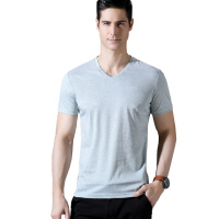 恒源祥男士短袖t恤夏款V领丝光棉打底衫上衣服半袖T恤潮