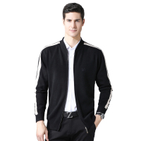 恒源祥男士纯羊毛衫秋冬款男拉链开衫毛衣男士针织打底衫