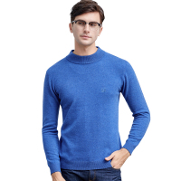 恒源祥男士纯羊毛衫款秋冬纯羊毛圆领套头针织衫保暖毛衣
