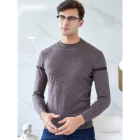 恒源祥男士纯羊毛衫秋冬款圆领纯羊毛男士休闲针织衫毛衣