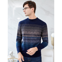 恒源祥男士纯羊毛衫秋冬款宽松圆领中年男士爸爸装纯羊毛针织衫毛衣