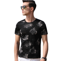 恒源祥男士短袖T恤2020夏季新款圆领印花中年男士体恤