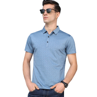 恒源祥男士翻领T恤2020夏装新款中年翻领棉纯色短袖体恤