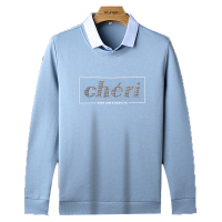 恒源祥男士长袖T恤2020新款休闲中青年男士简约假两件长袖T恤