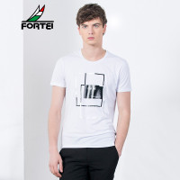 FORTEI富铤 T恤男士竹纤维印花时尚休闲2017夏装