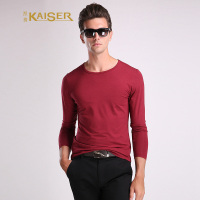 KAISER凯撒 T恤男式圆领时尚休闲竹纤维舒适长袖打底衫