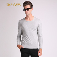 KAISER凯撒 T恤男式圆领时尚竹纤维舒适长袖打底衫