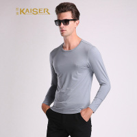 KAISER凯撒 打底衫男士圆领时尚竹纤维休闲男式长袖打底衫