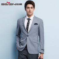 柒牌SEVEN男装西服上衣秋冬男士新款商务正装休闲单西英伦风格纹西装