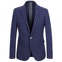 柒牌SEVEN男装西服男士单西条纹修身西服