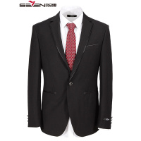 柒牌SEVEN西服男商务休闲仿毛单件西装时尚修身单西105C10020