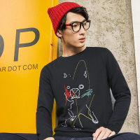 柒牌SEVEN秋冬款男士休闲针织衫男潮流青年韩版黑色毛衣打底衫S13Y60140