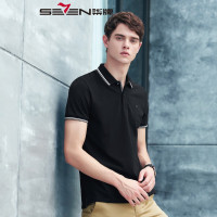柒牌SEVEN男装短袖T恤POLO衫男2019夏季翻领T恤