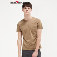 柒牌SEVEN男装短袖T恤男2019夏季青年纯色舒适短t圆领上衣