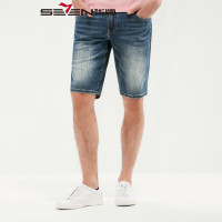 柒牌SEVEN男装裤装牛仔短裤男2019夏季新舒适男士五分裤修身中裤