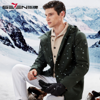 柒牌男装风衣秋冬新款短风衣休闲时尚冲锋衣军绿防风外套男