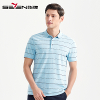 柒牌SEVEN男士短袖T恤中年翻领2020夏装新款爸爸男装polo衫男款体恤