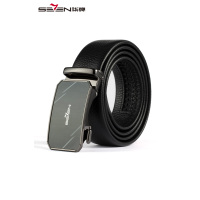 柒牌SEVEN皮带男士真皮韩版潮流腰带纯牛皮中青年自动扣商务裤带黑色