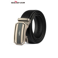 柒牌SEVEN男士皮带牛皮自动扣休闲腰带商务男正装中年青年新款裤带黑色