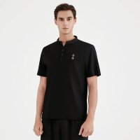 柒牌男装小立领T恤短袖男夏季2021新款中国风潮流纯色衣服t恤衫