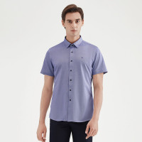 柒牌男装2021夏季千鸟格商务休闲短袖衬衫纯棉中青年时尚打底衫