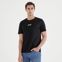 柒牌男装T恤2021夏季纯棉百搭青年短袖时尚休闲男士圆领体恤