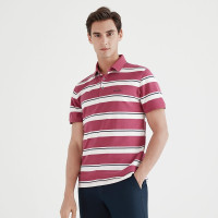 柒牌男装短袖2021夏季时尚休闲条纹POLO衫男士百搭透气翻领半袖