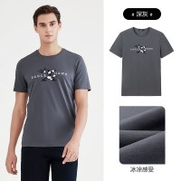 【冰氧吧】柒牌男装夏季2021新款短袖T恤时尚青年印花休闲短T恤男