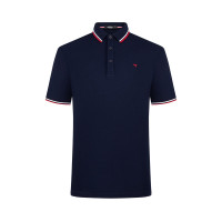 柒牌polo衫男短袖2021夏季撞色条纹半开襟商务休闲翻领套头衫