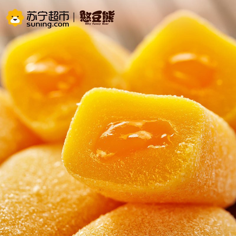 憨豆熊-芒果味麻薯210g 糕点零食美食 夹心芒果味 早餐食品