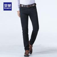 Romon/罗蒙中青年牛仔裤男2018新款修身直筒微弹商务裤子休闲长裤