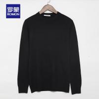 罗蒙羊毛衫男士秋冬季新款羊绒毛衣男装宽松圆领休闲加厚针织衫潮