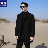 罗蒙（ROMON）中长毛呢大衣男士2018秋冬新款韩版时尚外套