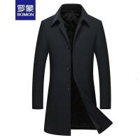 罗蒙（ROMON）毛呢大衣男中长款2018秋冬新款羊毛呢外套