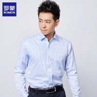 罗蒙长袖衬衫男商务正装秋季上衣休闲修身男士衬衣