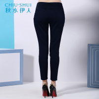 秋水伊人 冬装新款女装纯色修身小脚裤女F110