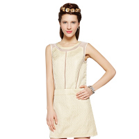 秋水伊人 夏装新款女装连衣裙弹力花瑶直筒E085