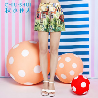 秋水伊人2017夏装新款宽松印花A字版型阔腿裤E124