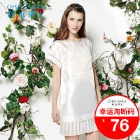 秋水伊人夏装新款连衣裙风网网纱拼接E131