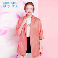 秋水伊人 秋款女装纯色七分袖西装外套F1550