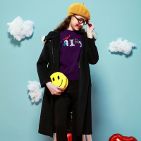 秋水伊人2021秋季新款貉子毛修身中长毛呢大衣休闲外套S191