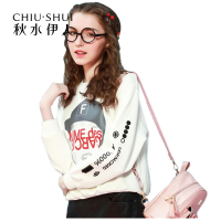 秋水伊人春季新款女装宽松长袖潮流人物卫衣上衣FR152